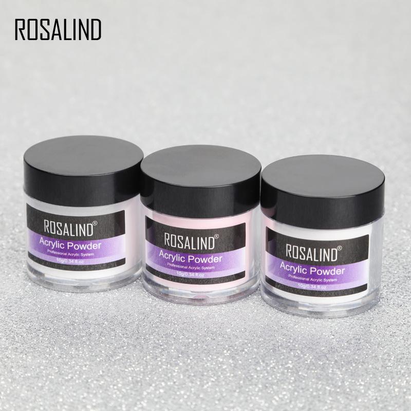 ROSALIND White Clear Pink Carve Crystal Powder Gel Acrylic Powder Set For Nail Extension Builder Tools Manicure Acrylic Nail