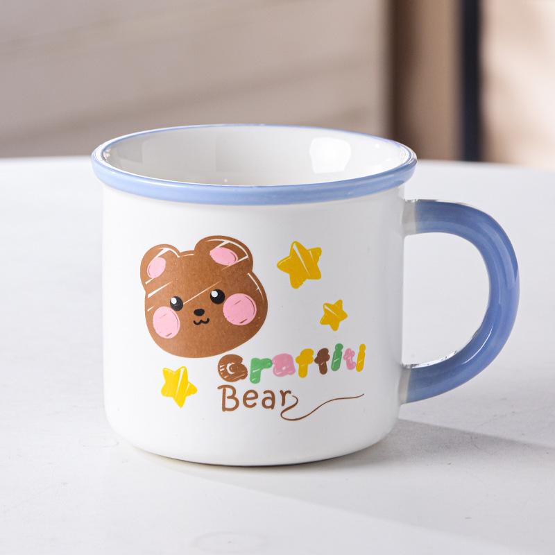 Retro High Value Ceramic Cartoon Cup Home Office Water Cup Cute Men and Women Coffee Cup Mug Gift