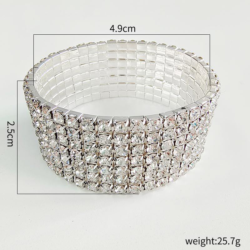 Europe and the United States  Bracelet, Simple INS Style Girl Row Bracelet Female 8 Row Diamond Shiny Combination