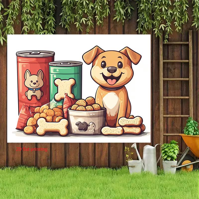 2D Puppy with Canned Food Photography Background