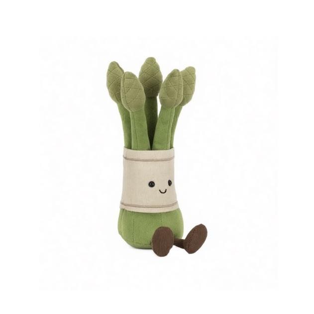JELLYCAT Fun Food Collection Interesting Asparagus Green Dolls Plush Doll 19cm Height In Sitting Posture A2ASP