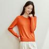 Carbammi Women's Round Neck Long Sleeve Short Knit Pullover Top