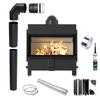KRATKI LUCY 16kW Ø200 Air Fireplace Insert Recuperation with Pipe Set