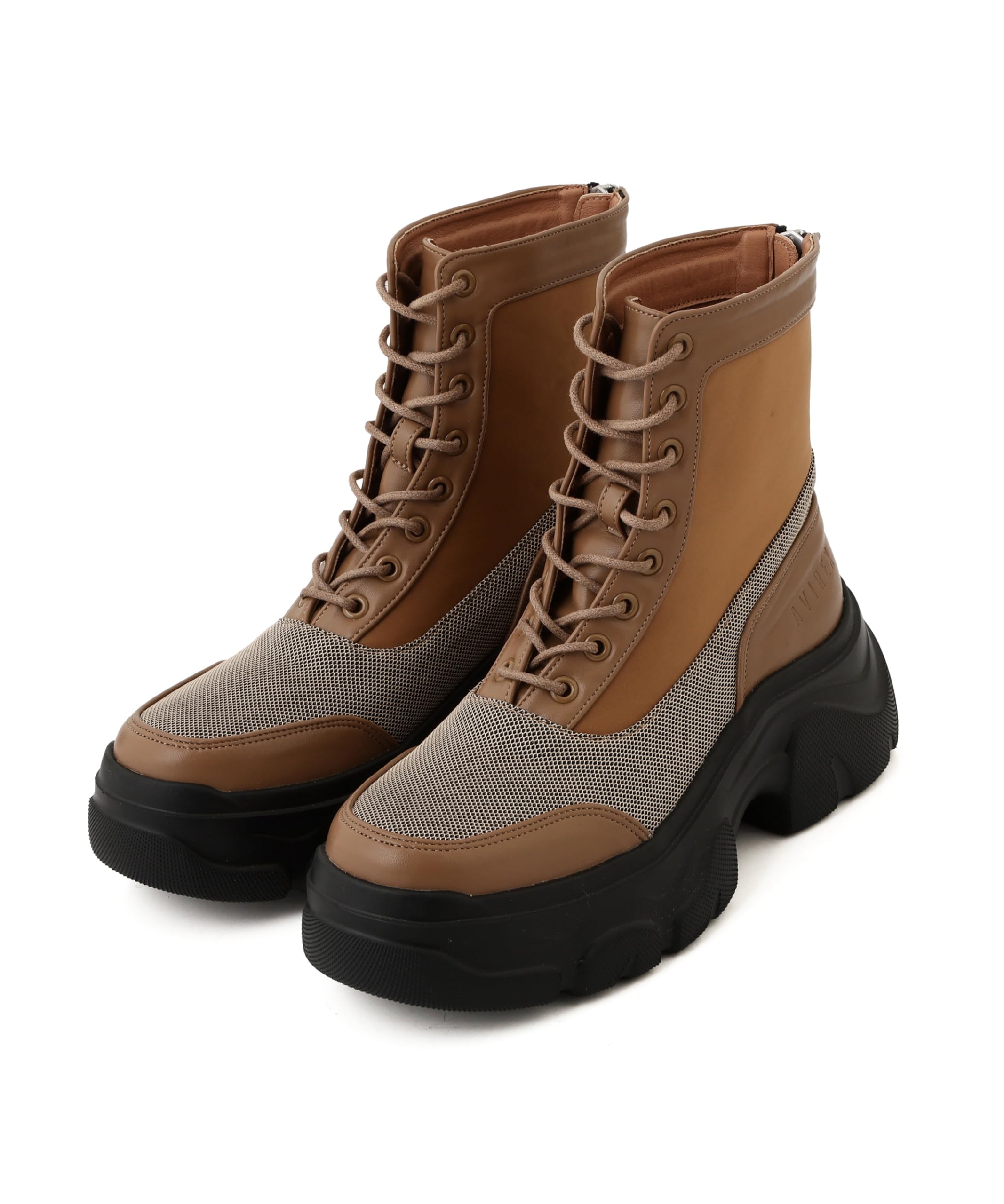 

AVIREX Direct Store Exclusive LACE UP PLATFORM BOOTS Women s 25.0 040 Beige 783-5291701