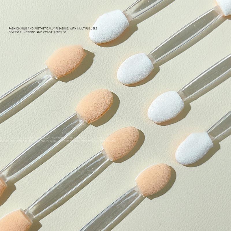 

20 шт. Двостороння губка для нанесення тіней для повік Одноразове голографічне хромоване дзеркало Пензель для пудри для нігтів Інструменти для малювання нігтів