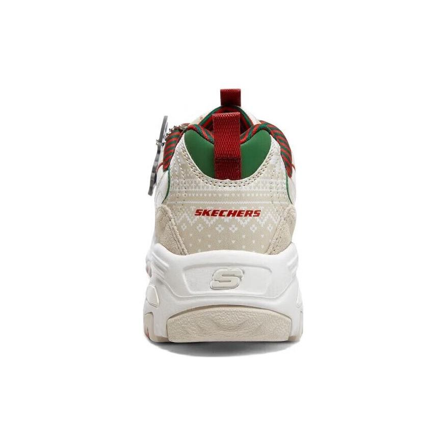 Skechers DLites 1.0 Mesh Synthetic Leather Christmas Comfortable Versatile Trendy Low-Top Dad Shoes Women sneaker White 150037-NTMT