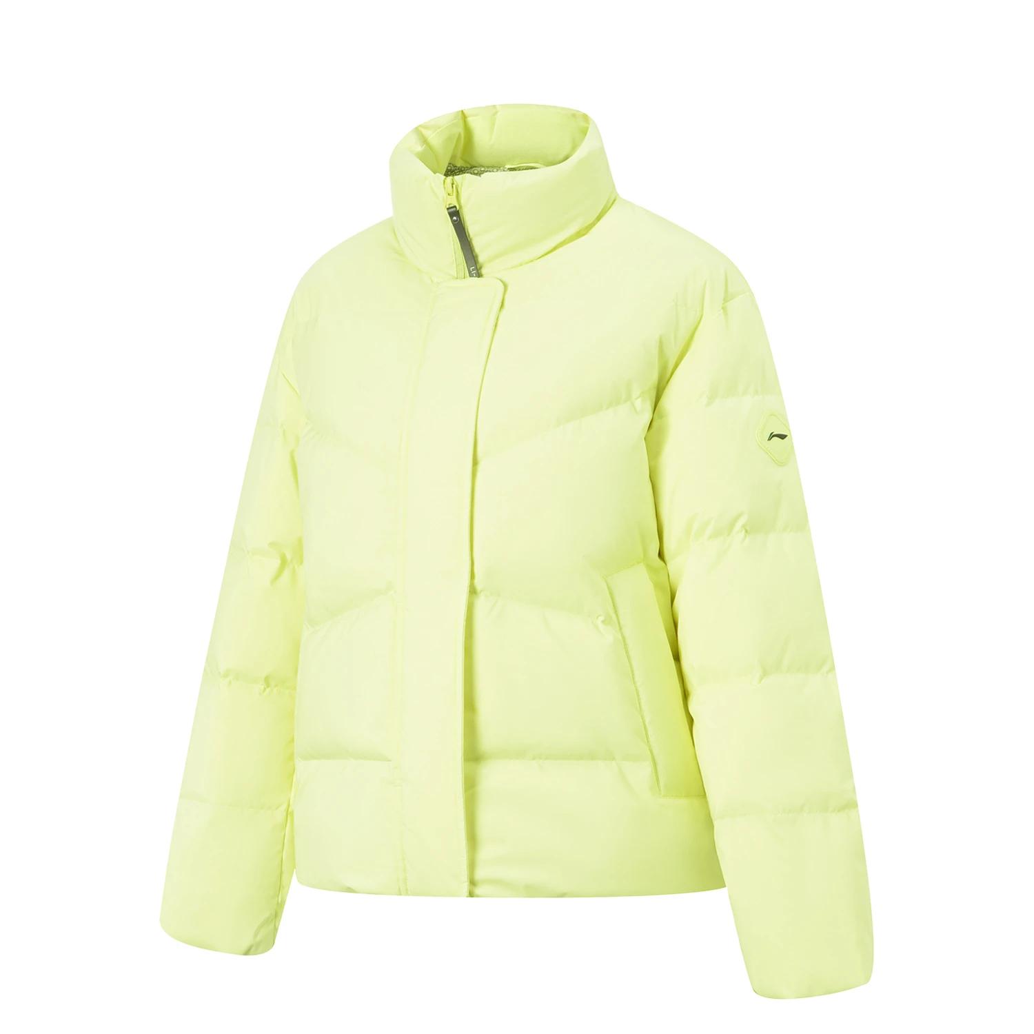 

Li-Ning Фитнес Серия Воротник-стойка Застежка-молния Однотонный Теплый Удобный Пуховик Женская Куртка AYMV196-4 S