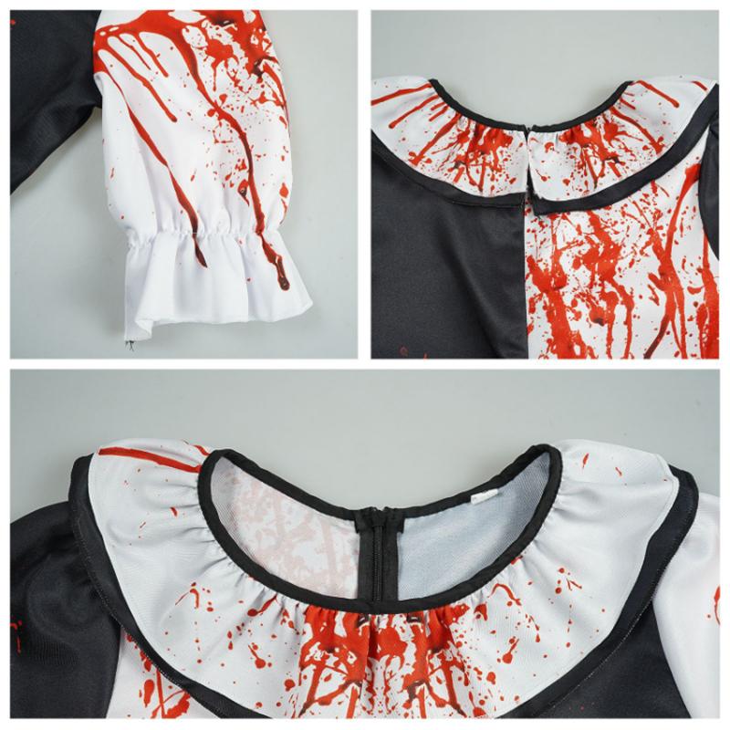 Mujer Horror Joker Cosplay Película Terrifierr Blanco Negro Body El Vestido de Payaso Asesino Para Carnaval Disfraces de Halloween Femeninos