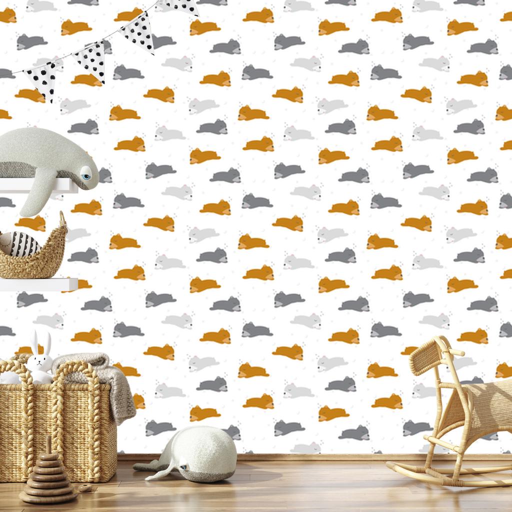 Sleeping bears stars moons wallpaper for living room and bedroom 50x1000