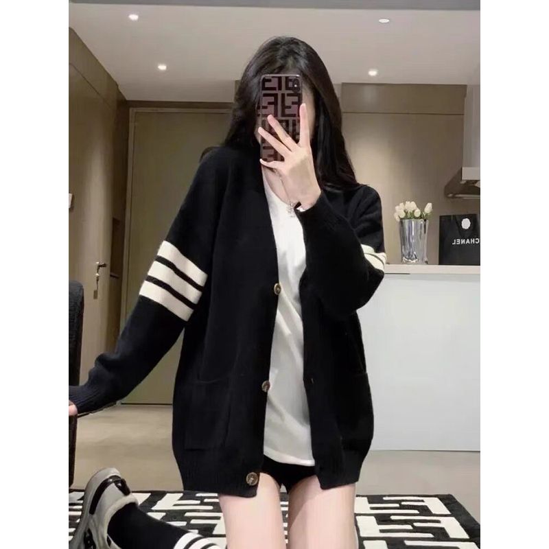 

Plus Size Women s Clothing Preppy Style Mid Length Long Length Knitting Sweater Black 4XL