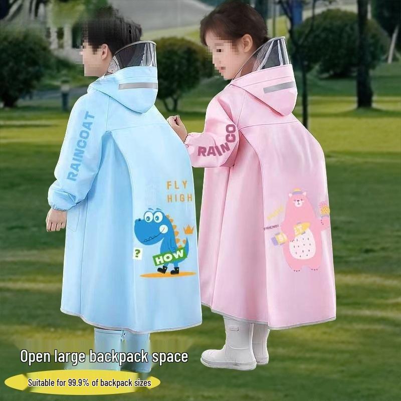 Children's Raincoat for Kindergarten & Primary School Students - Space 2025 Design with Backpack Compatibility
