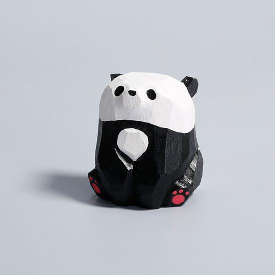 Dřevěná figurka medvěda Miniaturní soška medvěda Rustikální zvířecí stolní ozdoba pro ložnici dětský pokoj hernu