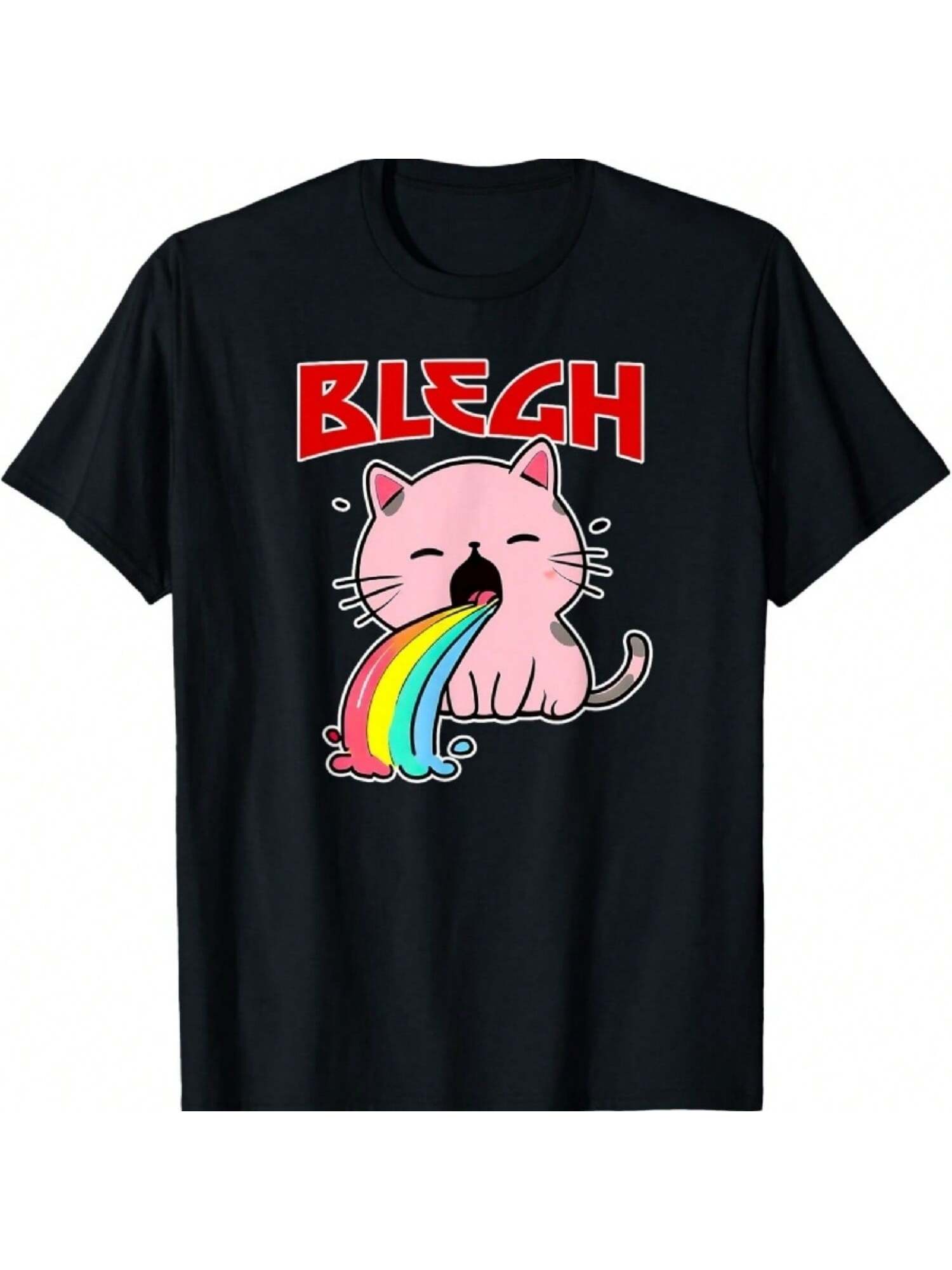 BLEGH Funny Death Metal Cat Shirt Mosh-Pit Metalhead Clothes T-Shirt S разноцветный