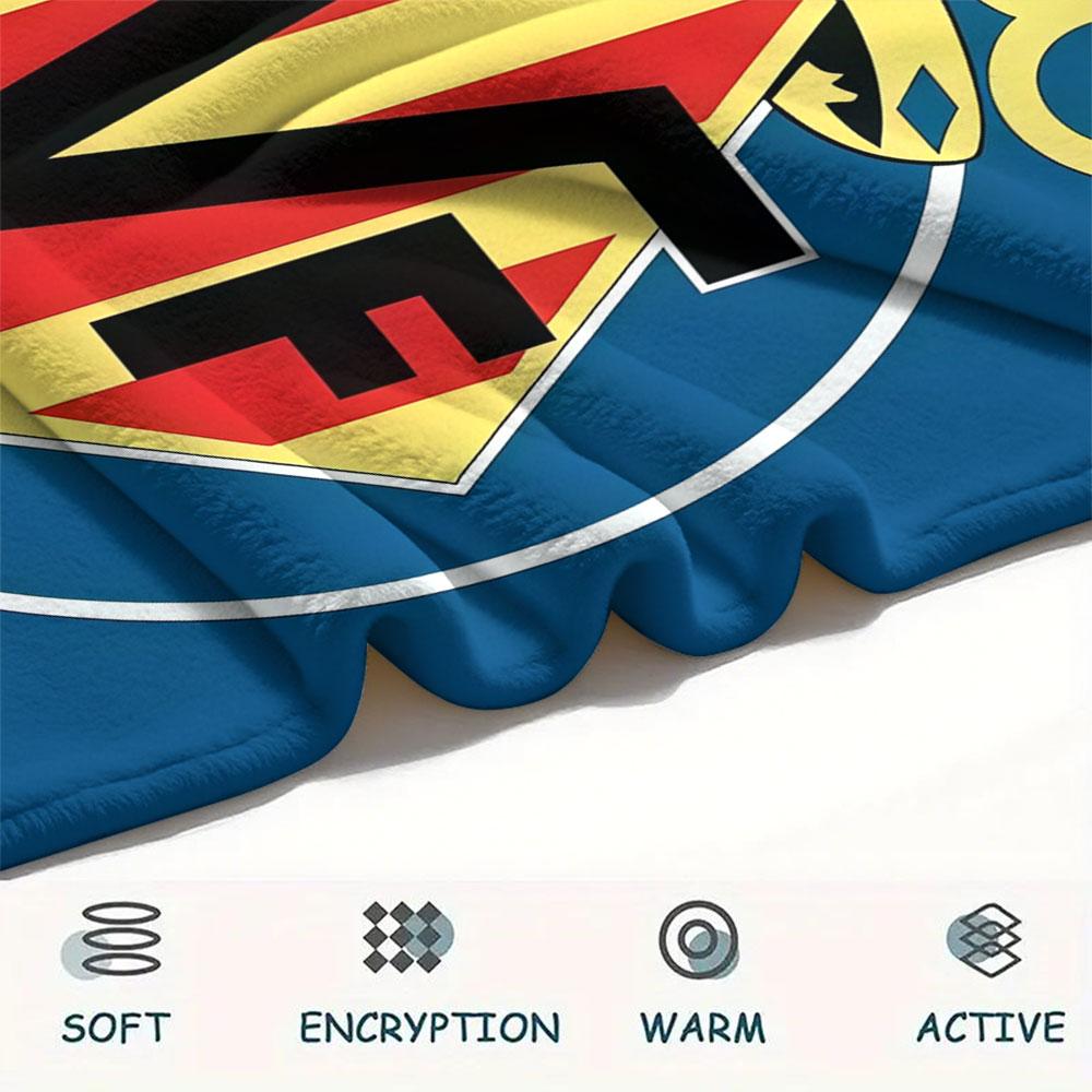 Villarreal CF logo FlAannel Blanket, High quality Comfortable for All Seasons, Home Decor, Warmth and Comfort