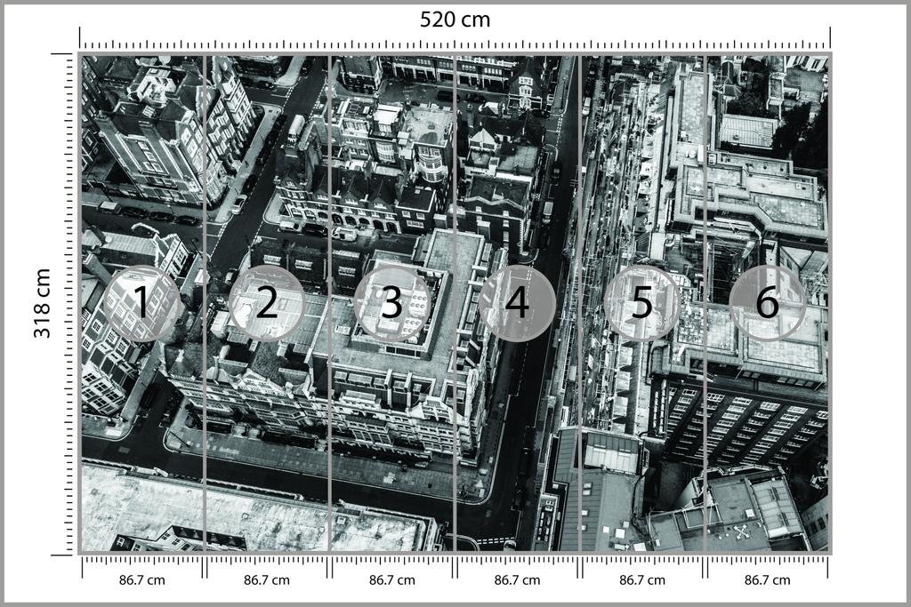 Photomural London Black And White  Self-Adhesive Mural 520x318
