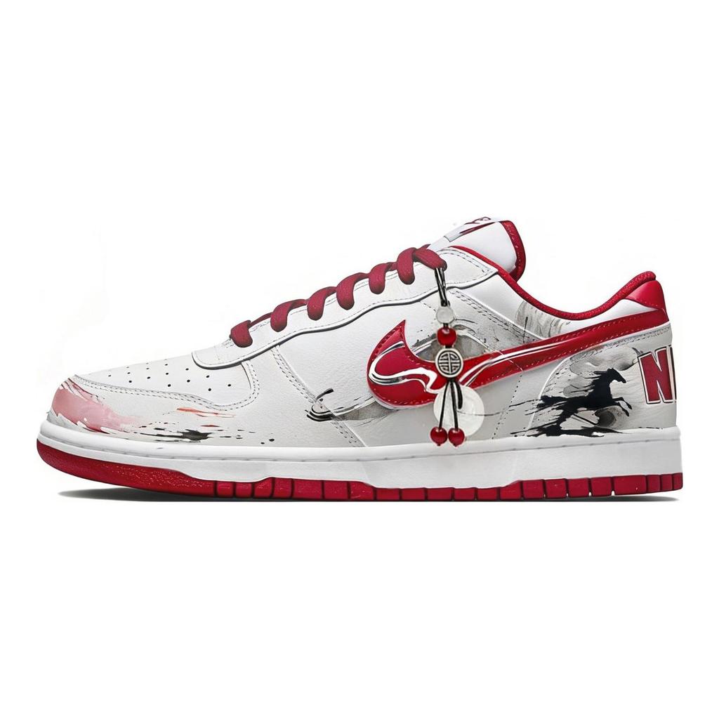 Nike Big Fairyland, Danju Stunning Low Top Skateboard Shoes Men's Red White 355152-150(Team257-)