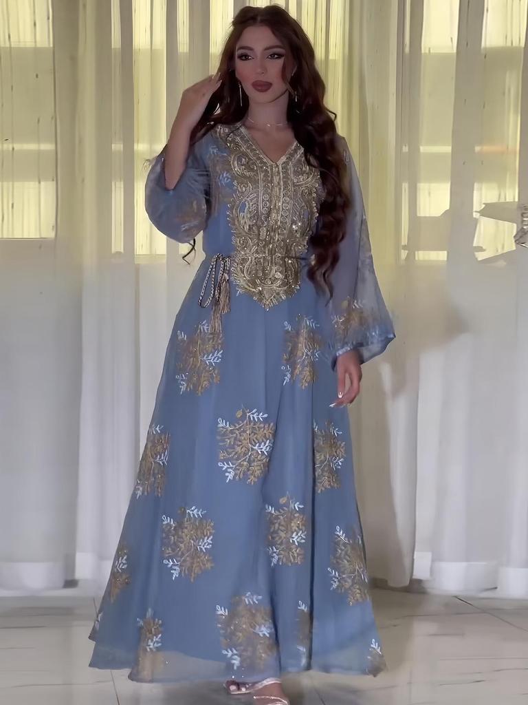 Middle Eastern Embroidered Muslim Women's Dress