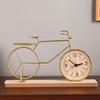 Bicycle Table Clock Mini Bike Model Alarm Clock Battery Powered Decorative Metal Tabletop Clock for Living Room Kitchen Bathroom Office Desk Shelf