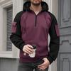 Mens  Pullover Long Sleeve Hoodies Color Block Sweatshirt Fashion Hoodies With Pockets
