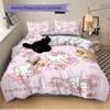 3pcs Pink Theme Hello Kitty Bedding Set - Includes 1 Quilt Cover and 2 Pillowcases, Comfortable Bedding with Stylish Design for Bedroom, Mac