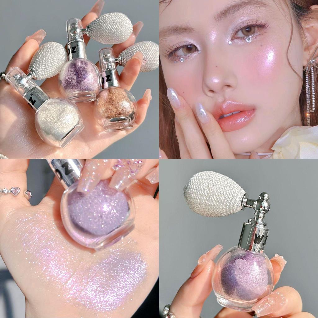 Cross-Border Shimmer Highlighter: Pearlescent Air Cushion Glitter & Spray Powder for Brightening