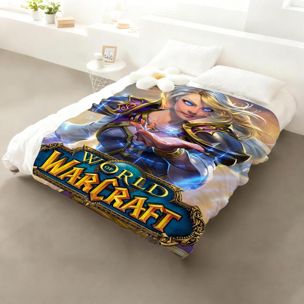 Game World of Warcraft Throw Flannel Throw Blanket: Soft Kid-Friendly Warm Anti-Static All Season Washable Couch Bed Home