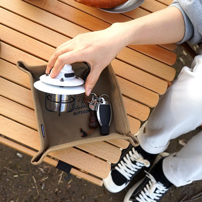 Foldable Storage Tray Oxford Fabric Collapsible Organizer Square Camping Tray for Outdoor Home Travel Portable Storage Box