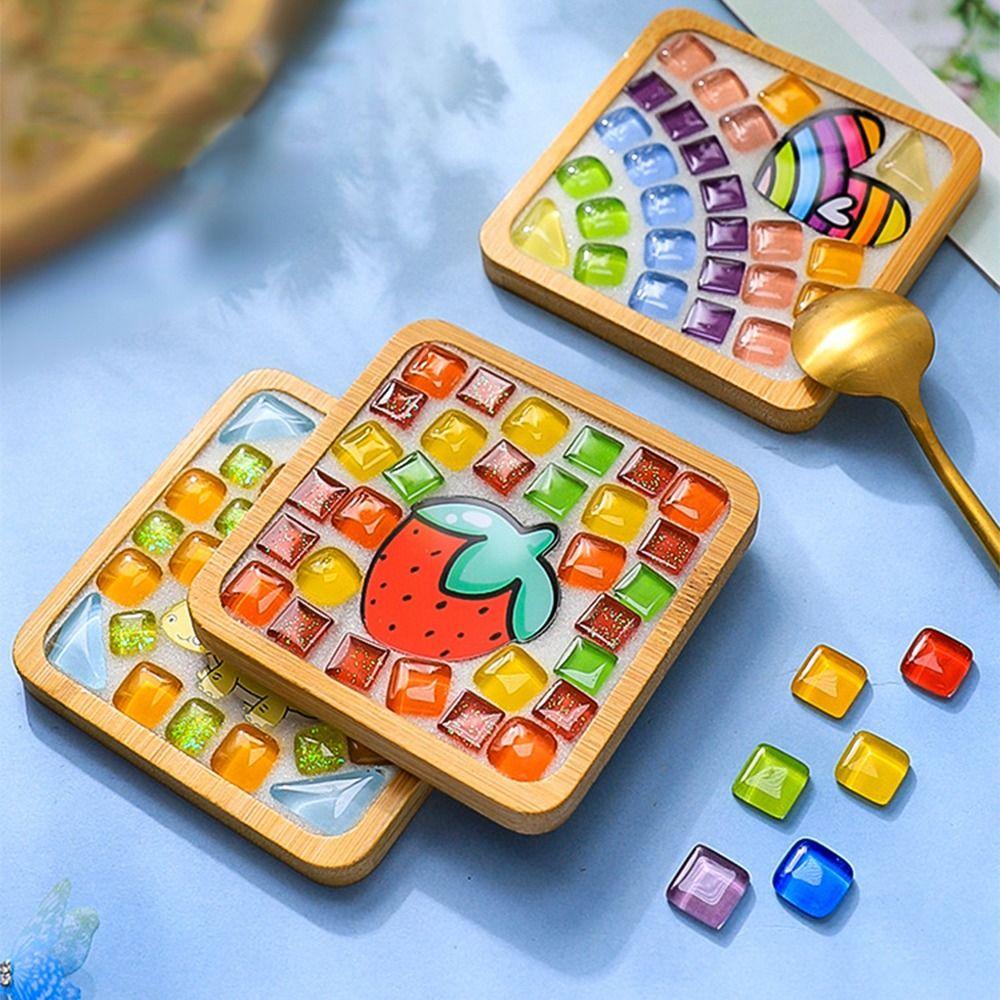 Intellectual Development DIY Mosaic Coaster Kit DIY Mosaic Cup Mat  Kindergarten Handicraft