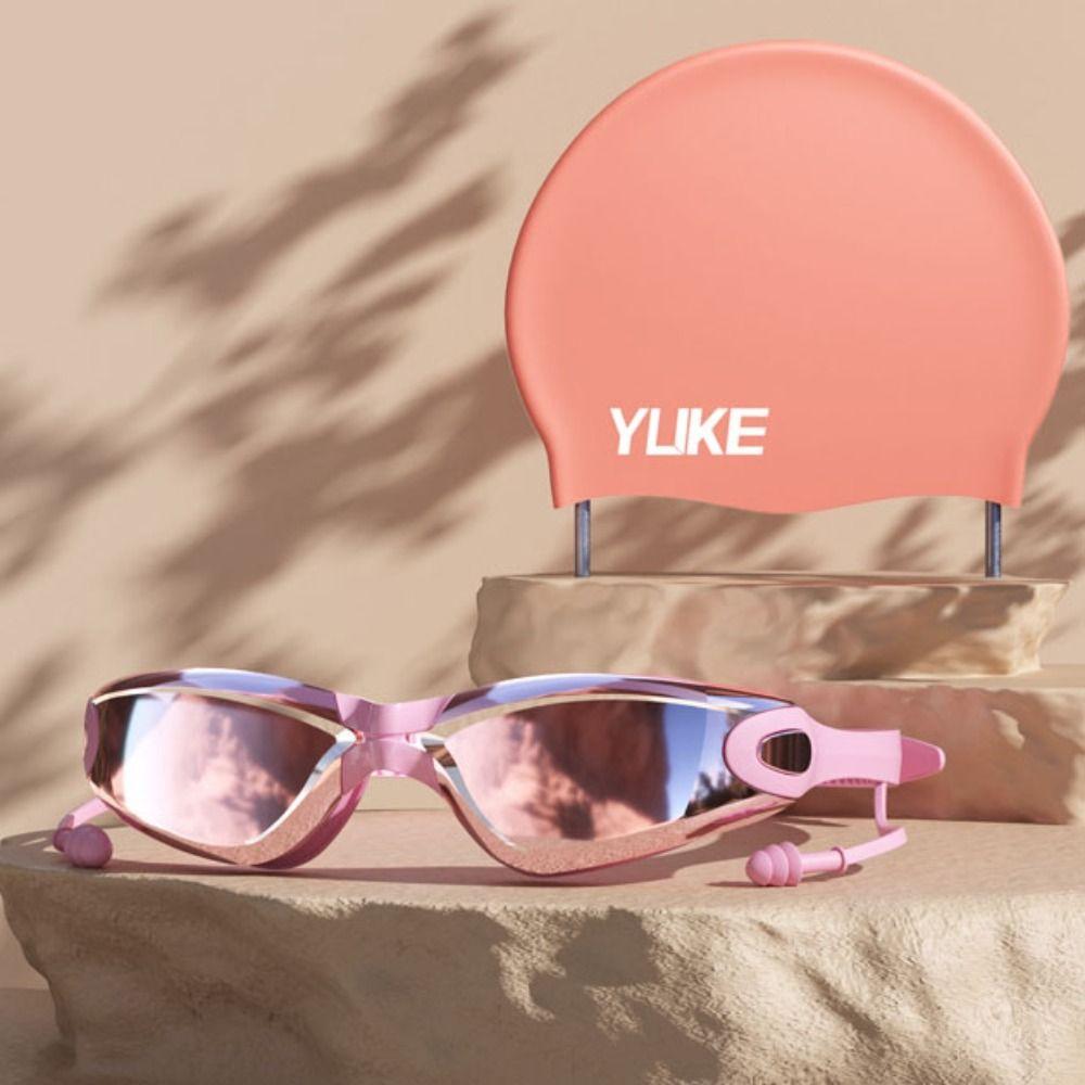 

With Earplugs Swim Eyewear Glasses Anti Fog Swim Training Glasses Swimming Accessories прозорий колір чорний