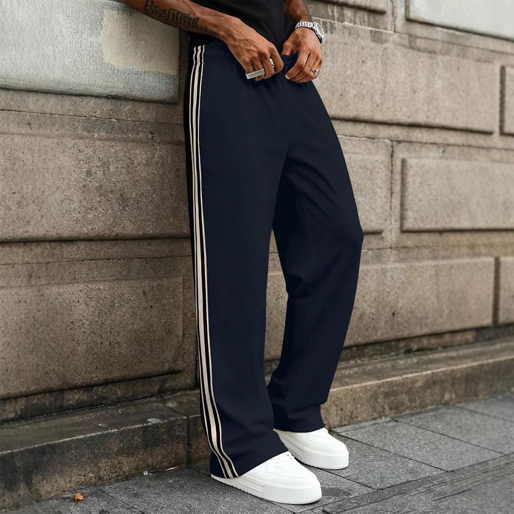 Men's Straight Leg Track Pants with Side Stripe Athletic Style for father day gifts and my orders Suitable for Daily Wear