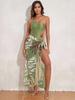 2025 Women's Beaded One-Shoulder Slimming Swimsuit: Tummy-Covering Bikini & Sun Protection Gauze Skirt