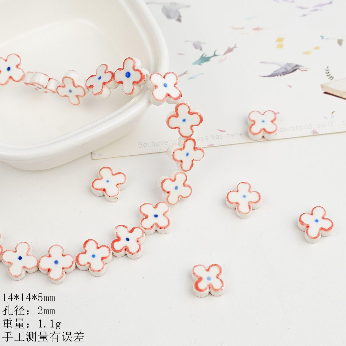 Цзиндэчжэнь ручная роспись сине-белый четырехлистник, бусины, ручная работа, DIY украшения, материалы для аксессуаров, россыпь бусин оптом