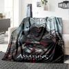 Koc z nadrukiem w stylu Assassin's Creed z imieniem na zamówienie Idealny na kanapę, łóżko, podróże, do użytku na zewnątrz Można prać w pralce Przytulny Trwały