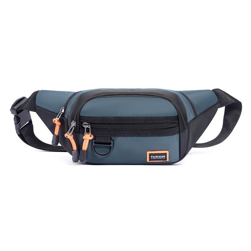 Fashion sports fanny pack Men's large-capacity simple cash register bag Outdoor travel messenger bag Multifunctional fashion breast bag