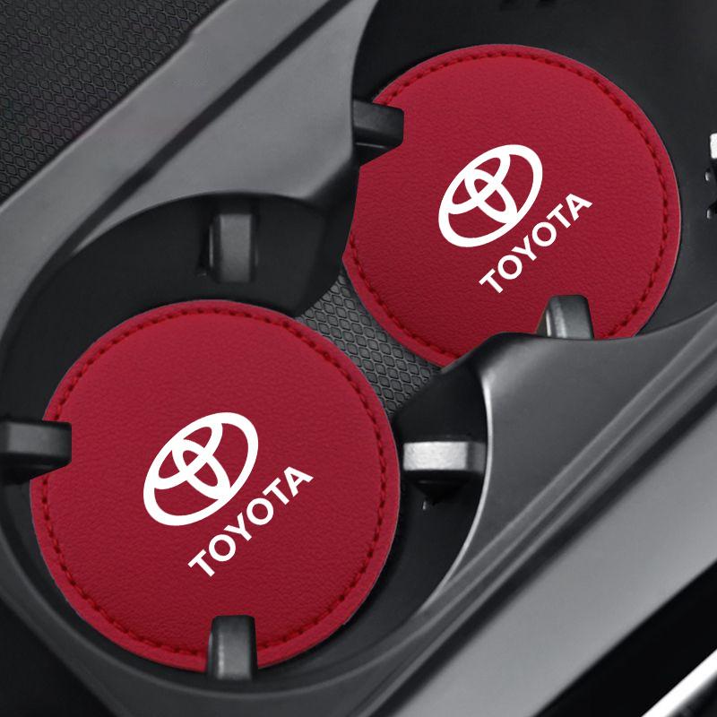 2Pcs Car Coaster Water Cup Bottle Holder Mat Anti-slip Pad For Toyota Verso Sienna Yaris Avalon Camry Fortuner Highlander Rav4 F10