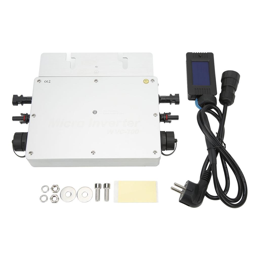 WVC700W Solar Grid Tie Inverter Solar PV Inverter with Waterproof LCD Screen Silver