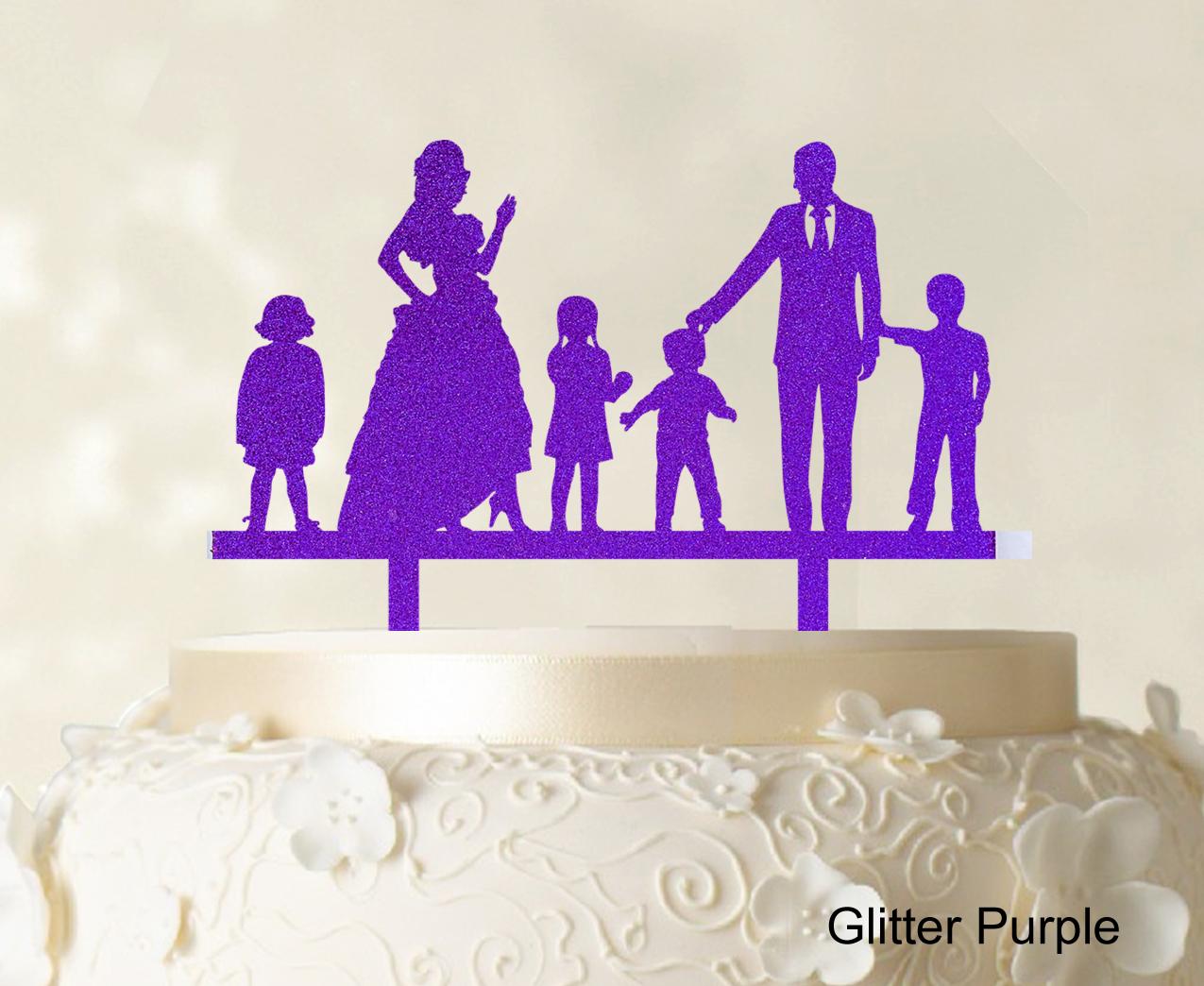 

Індивідуальний сімейний наповнювач для торта Нестандартний силует Поверхівка на весільний торт Варіант для прикрас для торта 6 -7 дюймів 7-8 Inches фіолетовий
