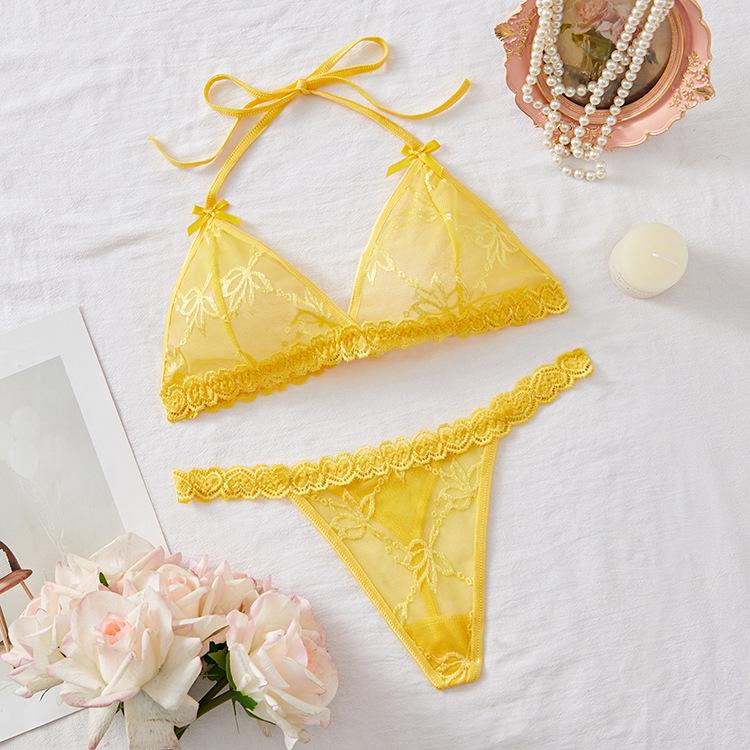 European & American Bare Buttocks Backless Lace See-Through Sexy Lingerie Set 8811C.