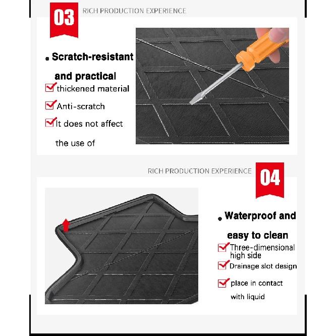 Car Trunk Mats for Volkswagen ID 4 Accessories 2021 2022 2023 VW ID4 Waterproof Protect Trunk Liner Anti-Slip Cargo Pad 3D EVA