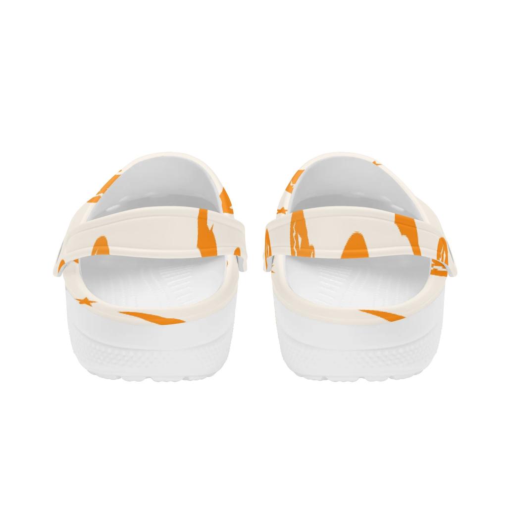 Printed White EVA Garden Shoes Unisex Lightweight Breathable Slip On Clogs Beach Pool Bathroom Home Summer Beach Sandals