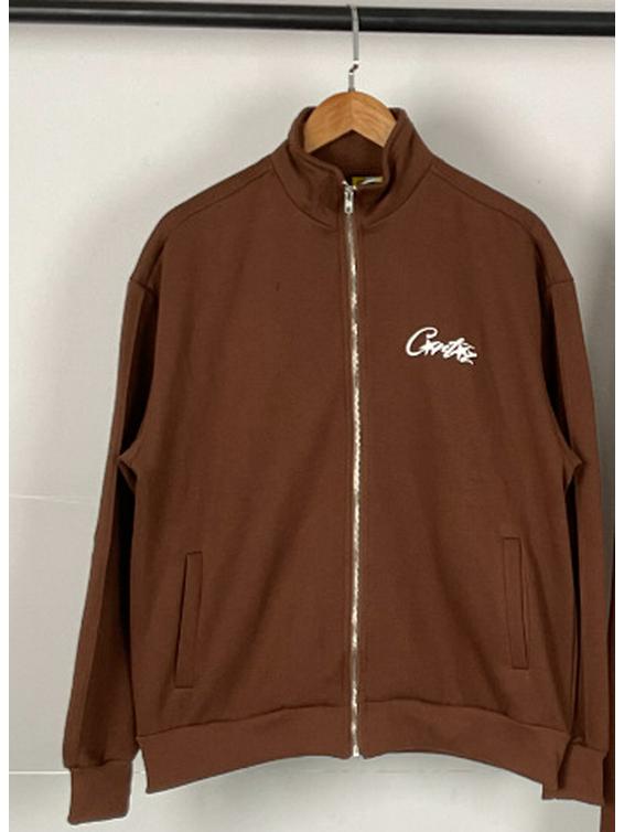 American Retro Reflective Corteiz Alcatraz Jacket with Stand Collar and Zippered Casual High Street Pants