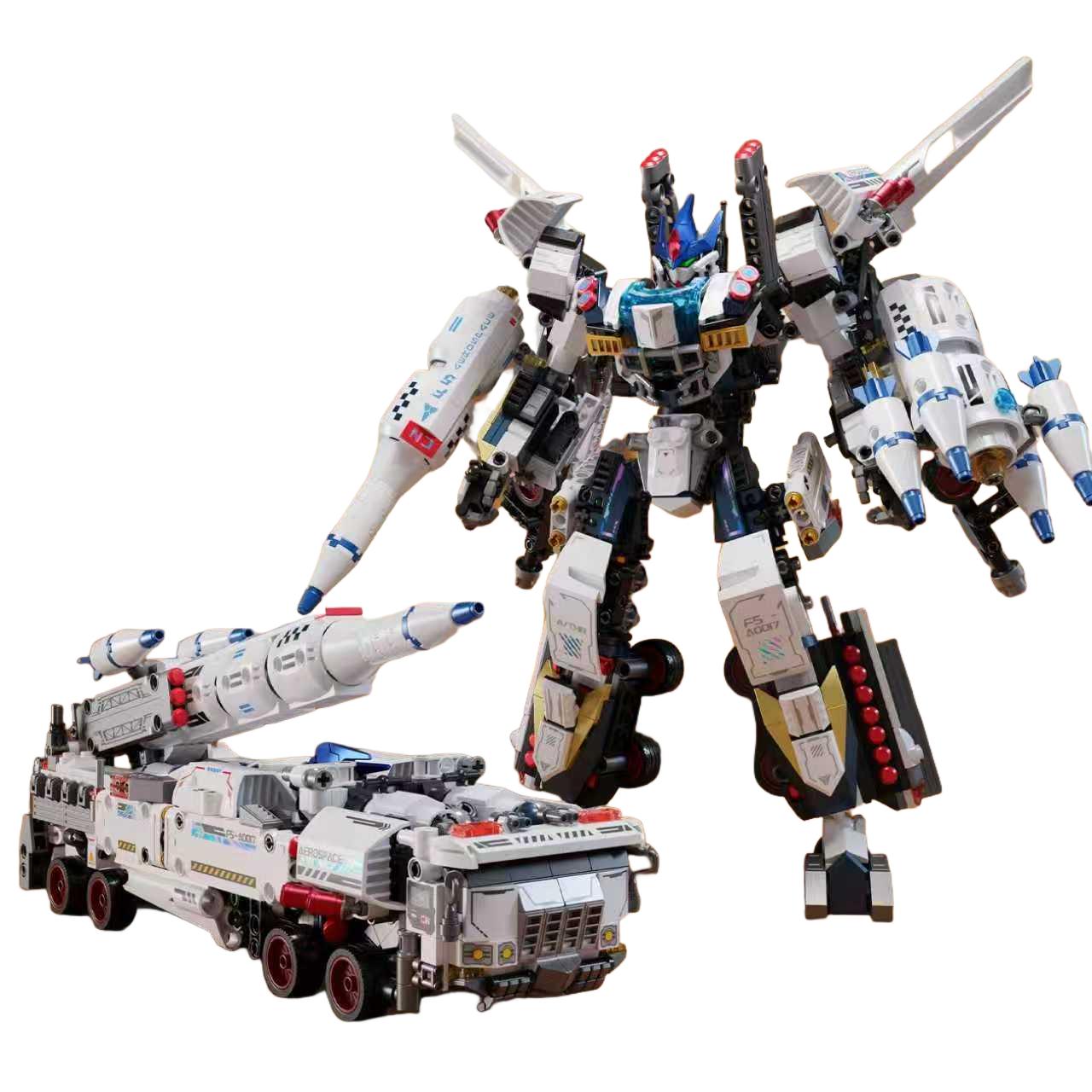 

F5-A0017 Original Mecha Series Construction Block Plaything Set, Sci-Fi Mecha Rocket Transporter Model Assembly, Mecha Plaything Present For Boys