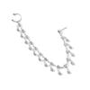 Elegant Rhinestones Fringe Chain Ear Stud Nose Clip Elegant Fake Nose Clip Jewelry Punk Earrings Chain for Women Girl