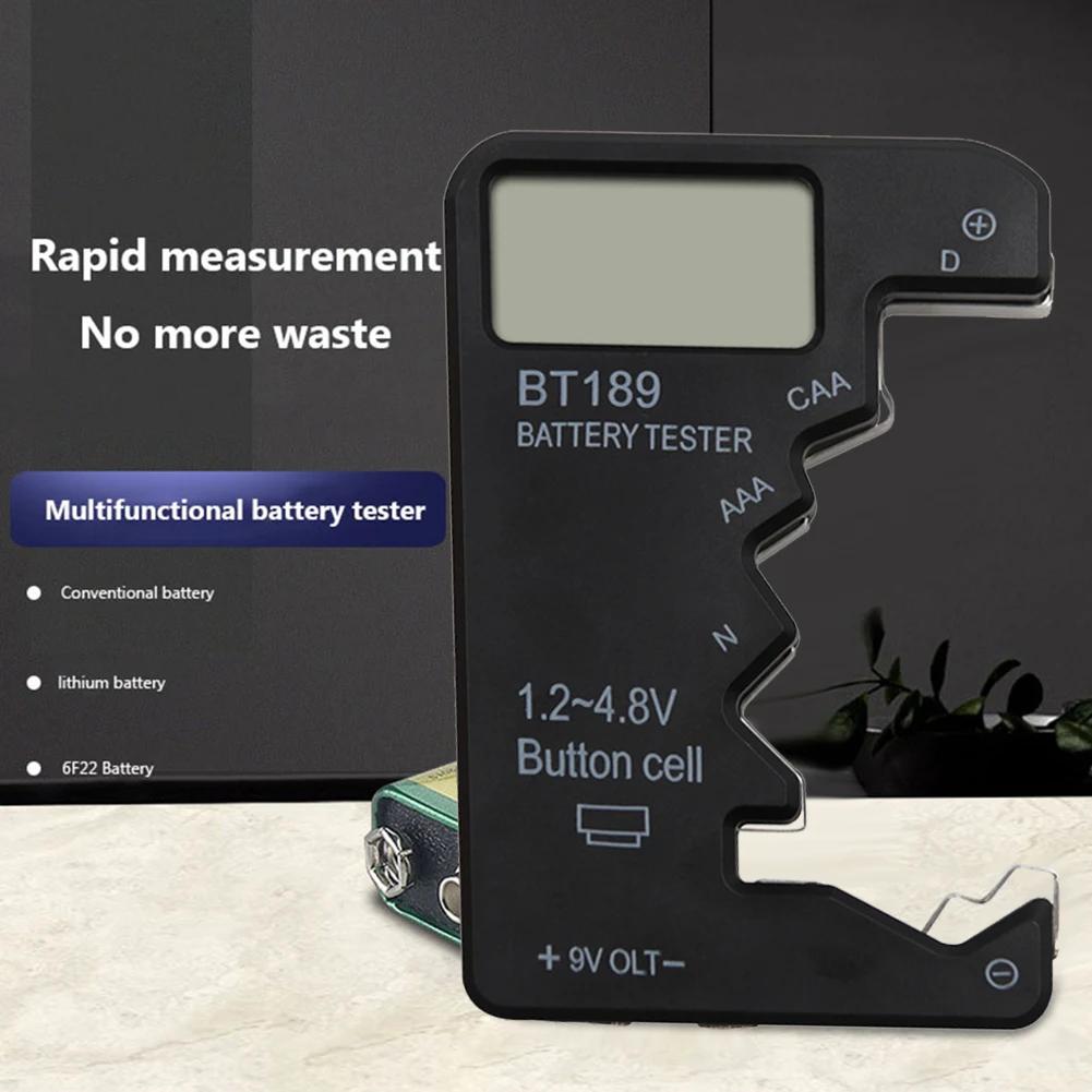 Digital Battery Tester LCD Display AA/AAA/9V/1.5V Button Cell Battery Capacity Check Detector Capacitance Diagnostic Tool