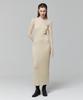 Lady Volume Cutting Halter Slim Knit Dress_Beige