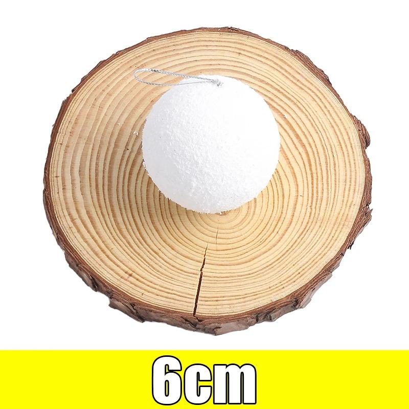 

Белые пенопластовые рождественские шары, украшения для елки, круглые снежки, подвесные рождественские шары для новогодней вечеринки, украшение для дома 60PCS- (10packs)