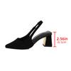 Fashion Fashion Pointed Toe Thick Heel Pumps Women 2025 Summer New Black Dress Shoes Woman Back Strap Slingback High Heel Sandals Female
