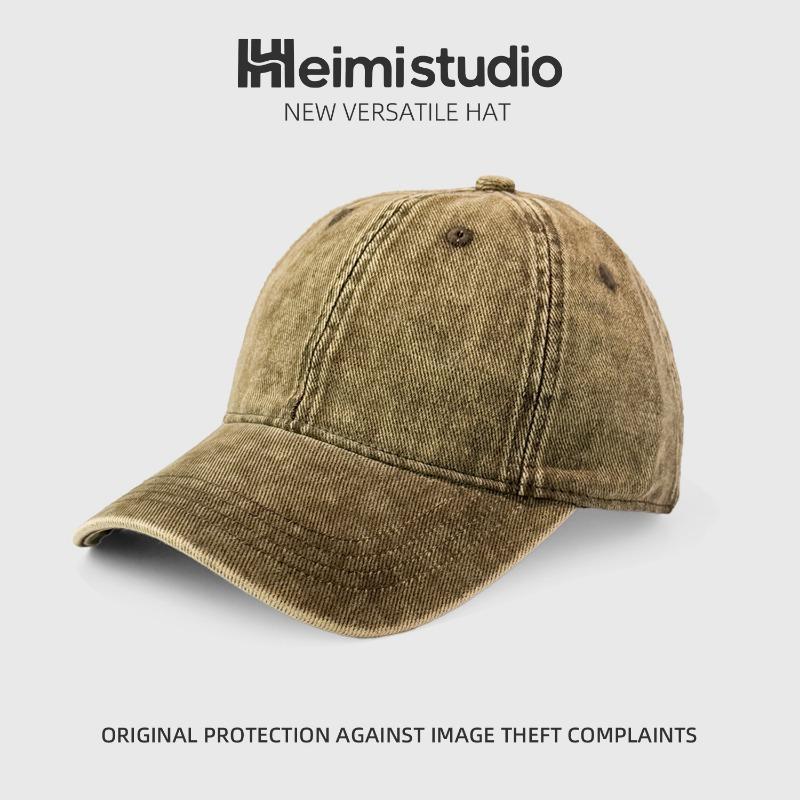 25 Early Autumn New Washed Cotton Baseball Caps Children's Sunshade Face Small Soft Top Solid Color Sunscreen Cap