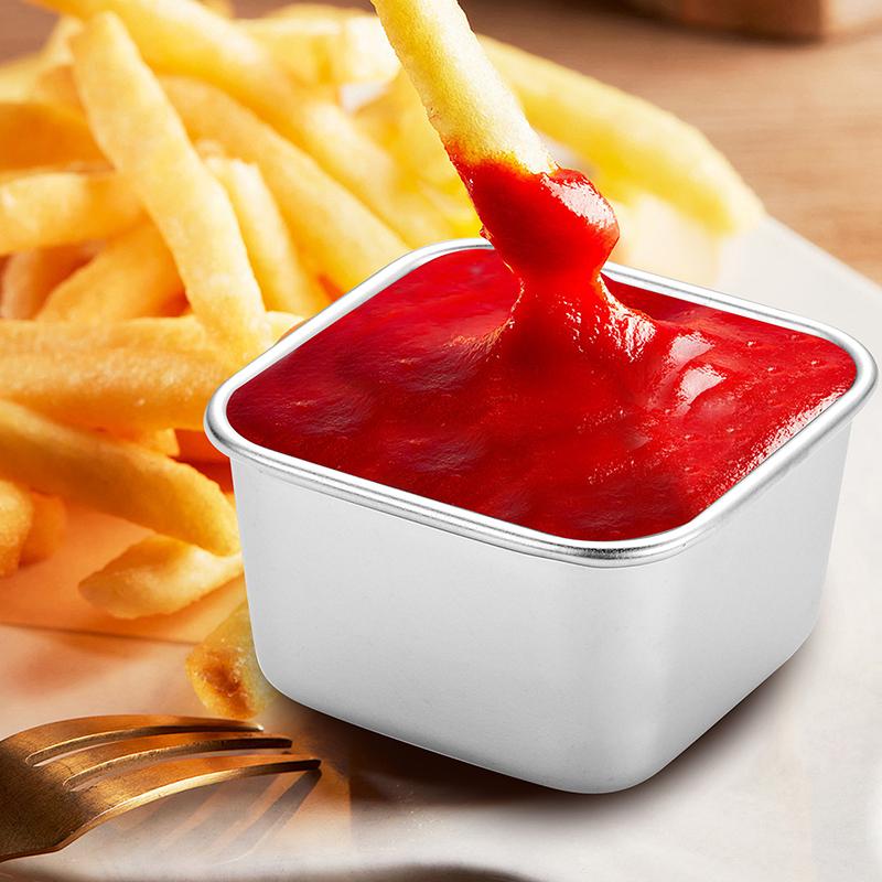 1/2 Pcs Stainless Steel Salad Box Snack Seasoning Container With Silicone Lids Leakproof Stackable Dressing Food Storage Box