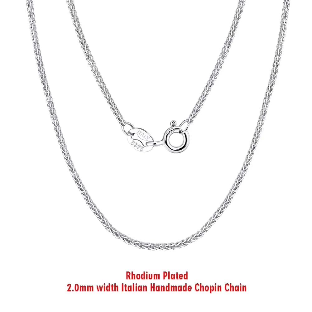 ORSA JEWELS Italian Handmade 1.2mm Chopin Chain Necklace Solid 925 Sterling Silver Man Woman Neck Chain Jewelry for Pendant SC53